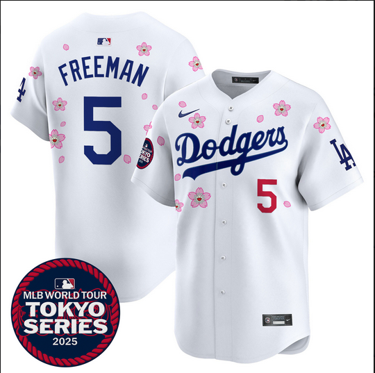 Men Los Angeles Dodgers 5 Freeman Tokyo Series 2025 white Limited Stitched Jersey style 2